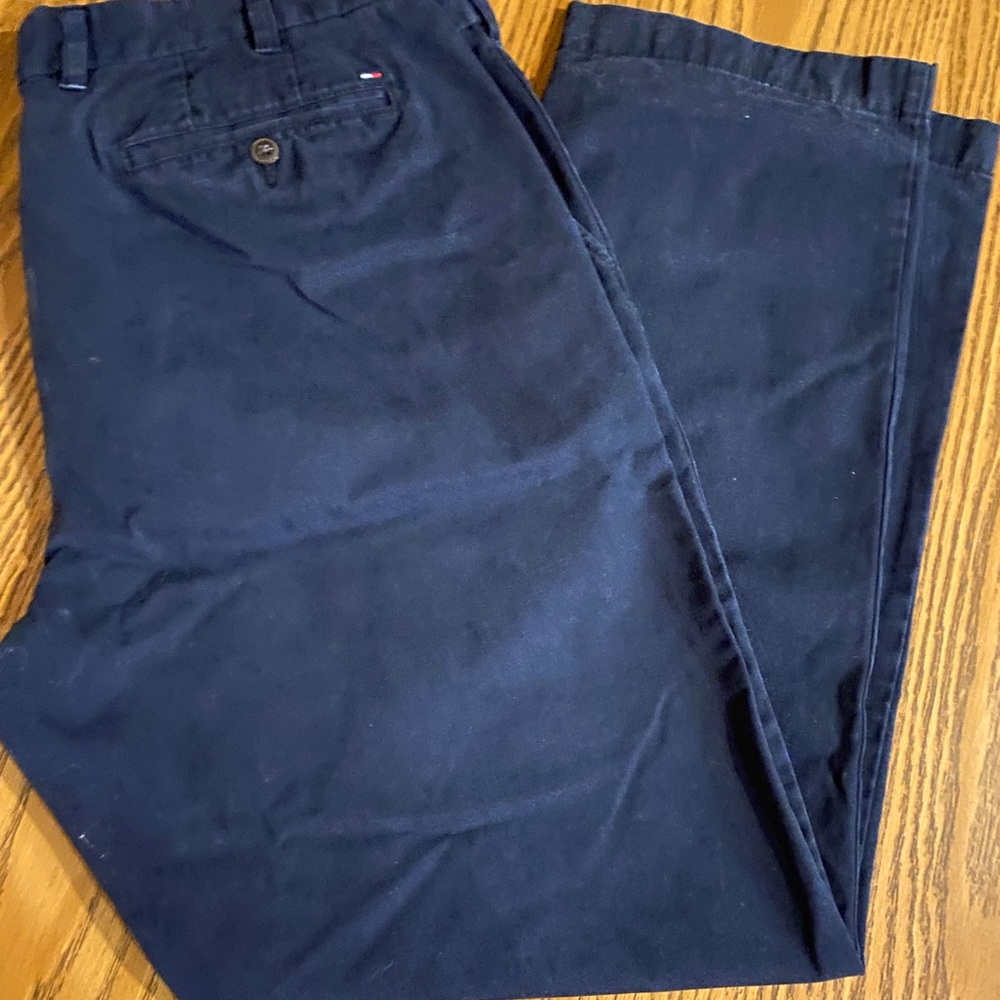Navy Tommy Hilfiger flat front pants